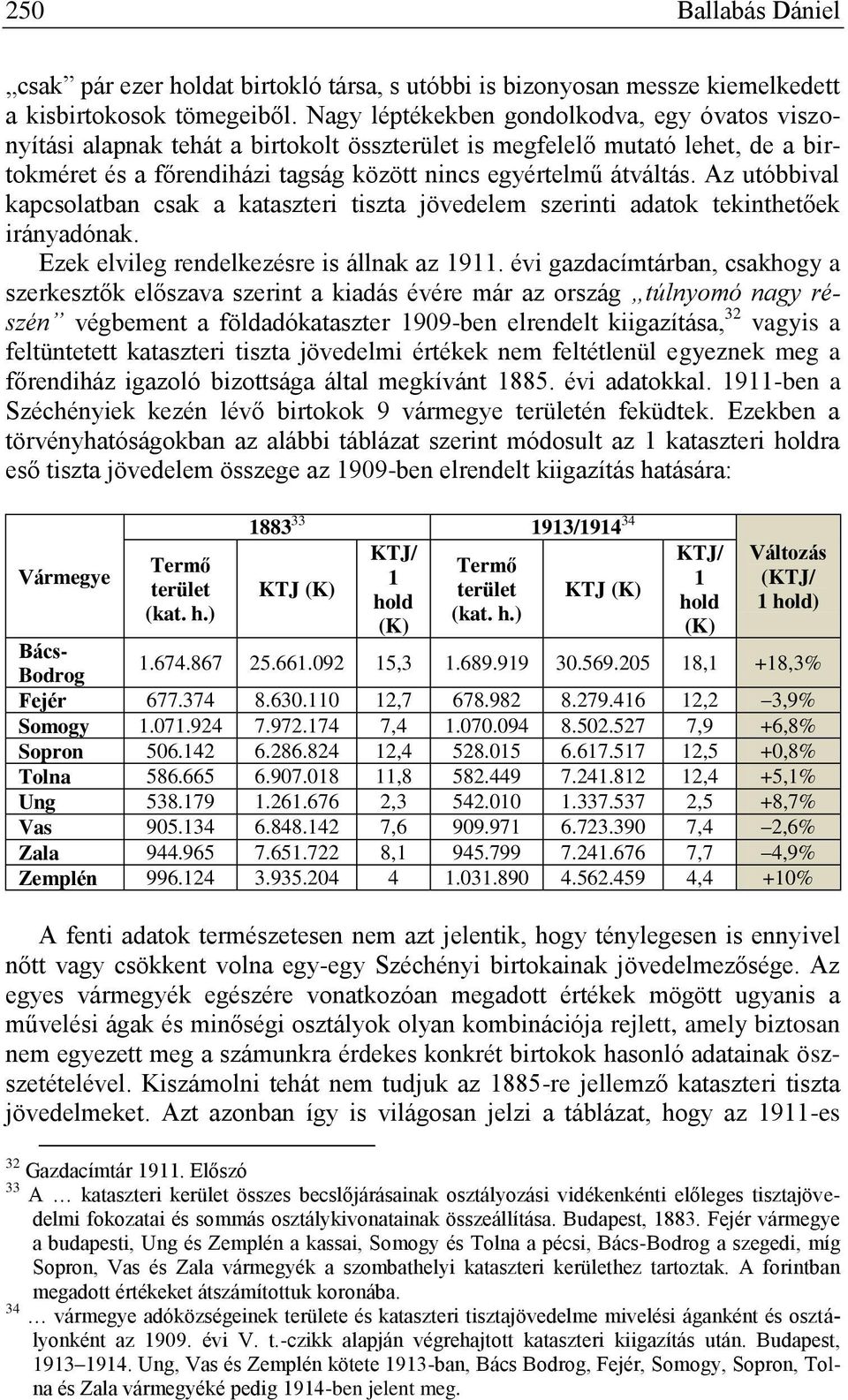 Az utóbbival kapcsolatban csak a kataszteri tiszta jövedelem szerinti adatok tekinthetőek irányadónak. Ezek elvileg rendelkezésre is állnak az 1911.