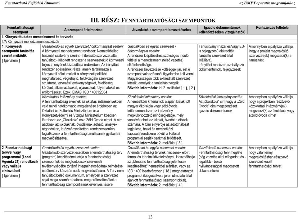 szabvány szerint - hitelesítő szervezet által tanúsított - kiépített rendszer a szervezetek jó környezeti teljesítményének biztosítása érdekében.