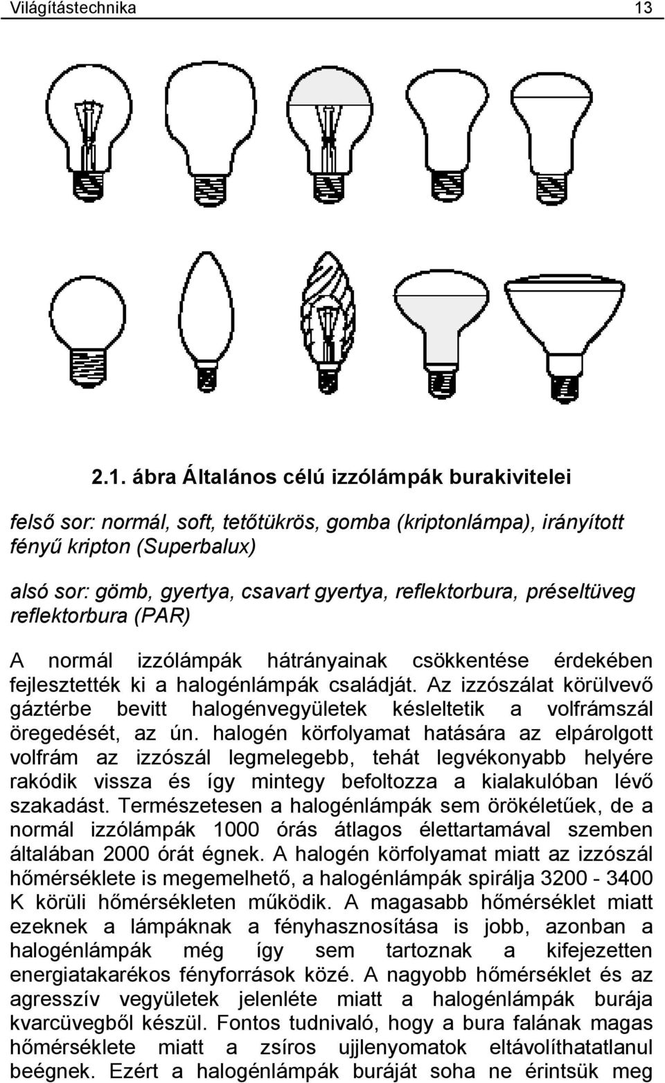 reflektorbura, préseltüveg reflektorbura (PAR) A normál izzólámpák hátrányainak csökkentése érdekében fejlesztették ki a halogénlámpák családját.