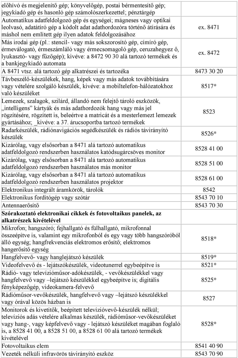 : stencil- vagy más sokszorosító gép, címíró gép, érmeválogató, érmeszámláló vagy érmecsomagoló gép, ceruzahegyez ő, ex.