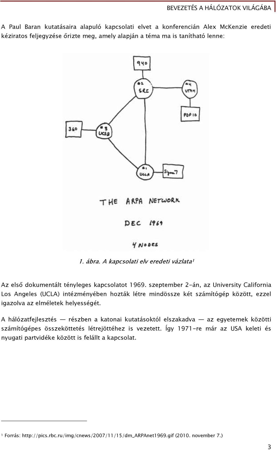 szeptember 2-án, az University California Los Angeles (UCLA) intézményében hozták létre mindössze két számítógép között, ezzel igazolva az elméletek helyességét.