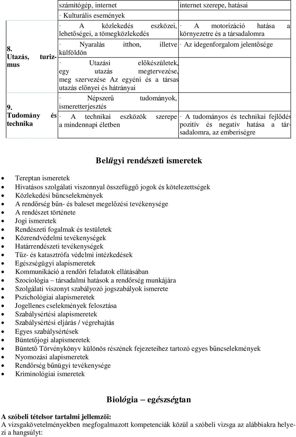 ismeretterjesztés Tudomány és A technikai eszközök szerepe A tudományos és technikai fejlődés technika a mindennapi életben pozitív és negatív hatása a társadalomra, az emberiségre Belügyi rendészeti