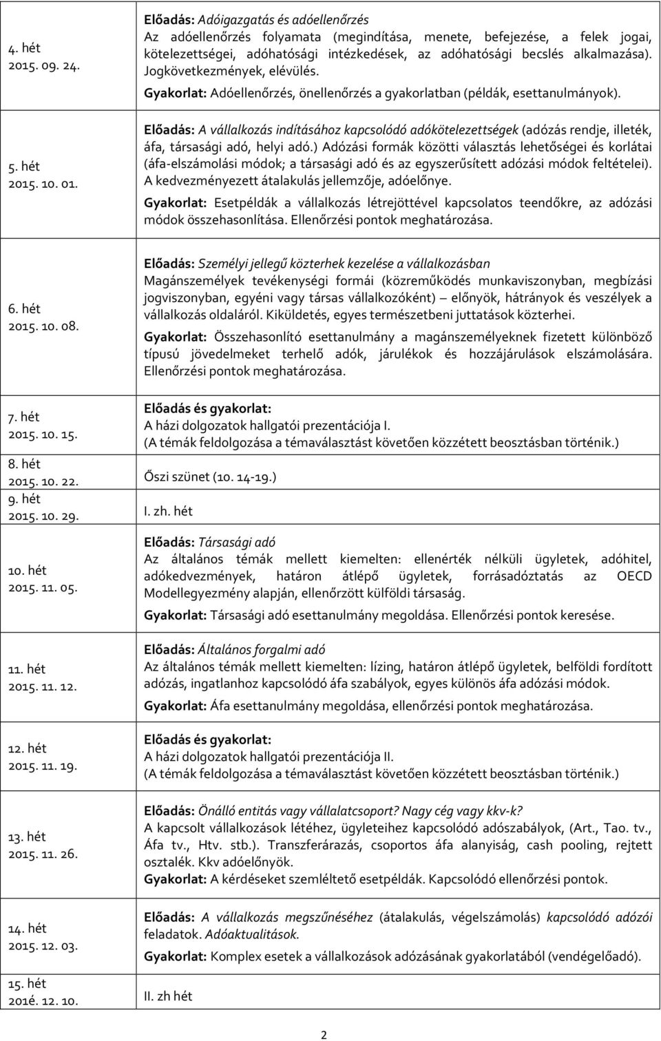 Jogkövetkezmények, elévülés. Gyakorlat: Adóellenőrzés, önellenőrzés a gyakorlatban (példák, esettanulmányok).