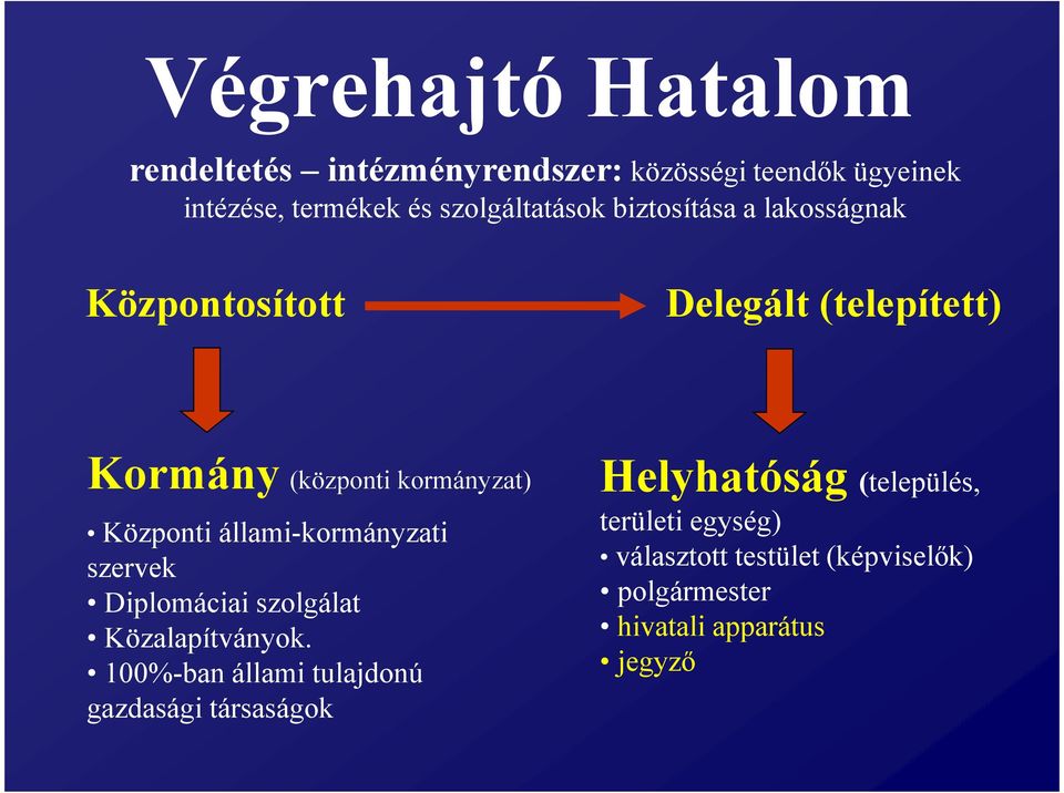 Központi állami-kormányzati szervek Diplomáciai szolgálat Közalapítványok.