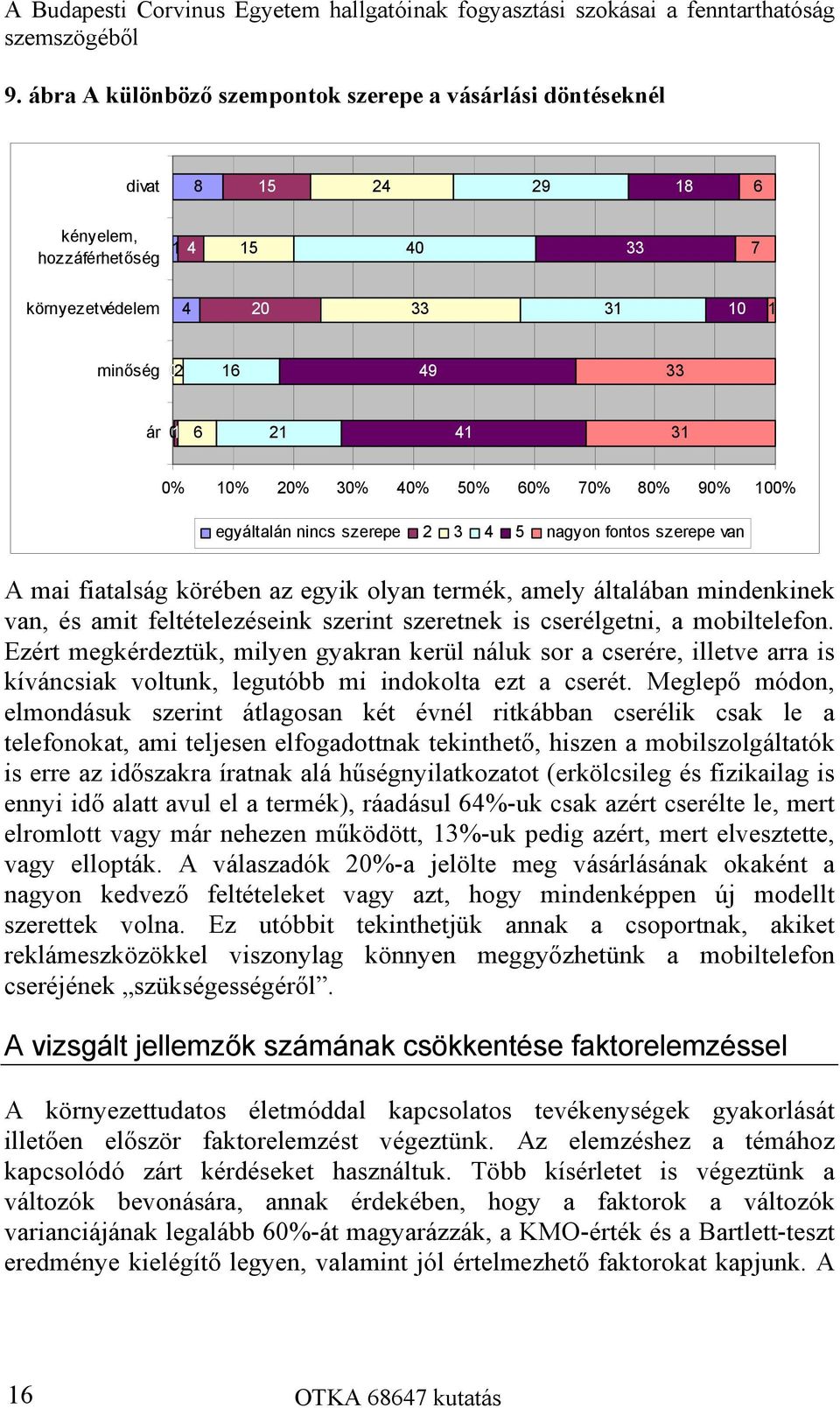 10% 20% 30% 40% 50% 60% 70% 80% 90% 100% egyáltalán nincs szerepe 2 3 4 5 nagyon fontos szerepe van A mai fiatalság körében az egyik olyan termék, amely általában mindenkinek van, és amit