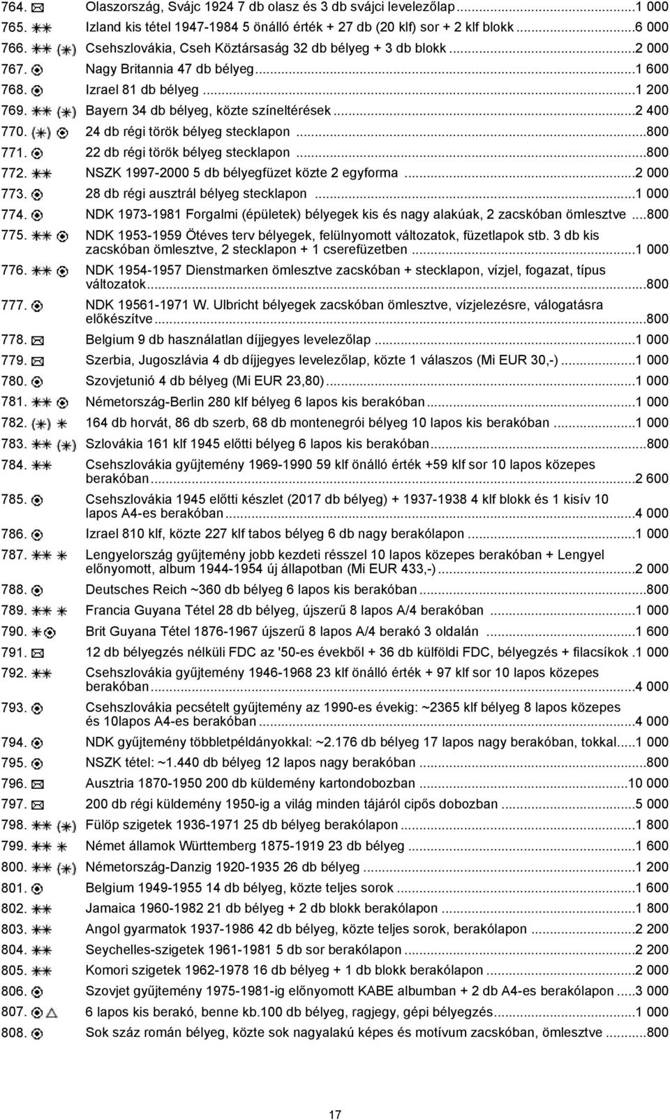 24 db régi török bélyeg stecklapon...800 771. 22 db régi török bélyeg stecklapon...800 772. NSZK 1997-2000 5 db bélyegfüzet közte 2 egyforma...2 000 773. 28 db régi ausztrál bélyeg stecklapon.