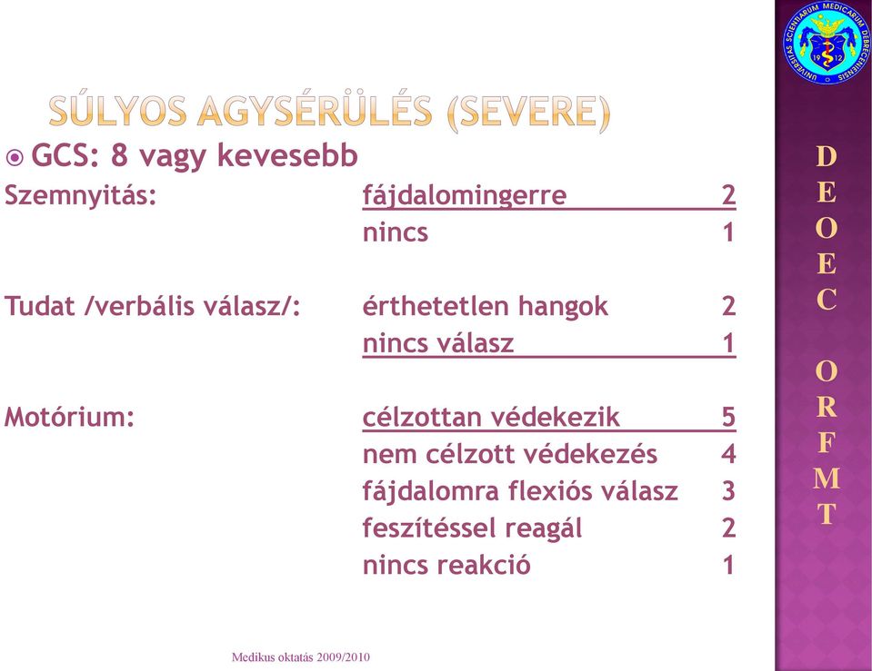 otórium: célzottan védekezik 5 nem célzott védekezés 4