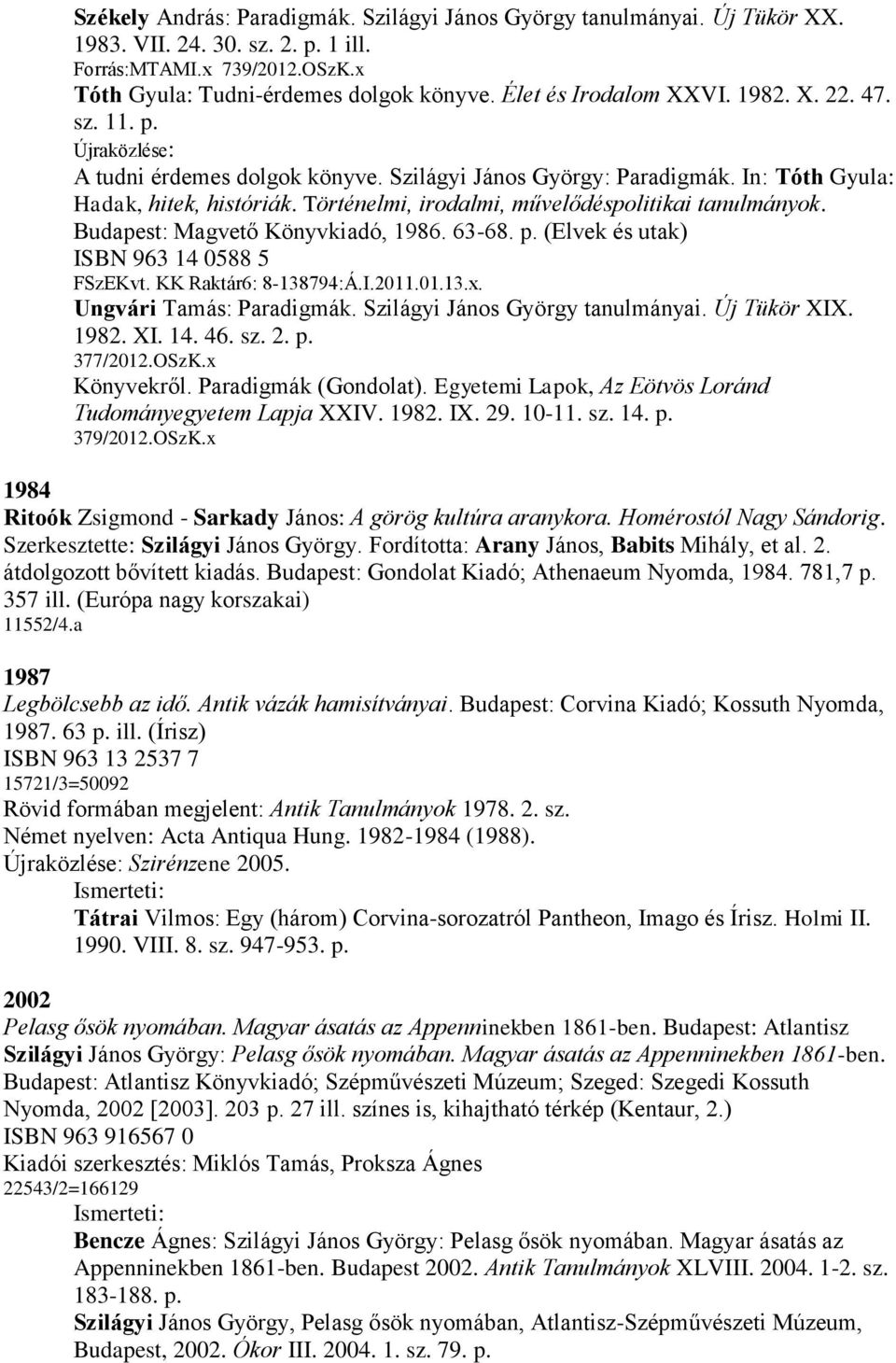 Történelmi, irodalmi, művelődéspolitikai tanulmányok. Budapest: Magvető Könyvkiadó, 1986. 63-68. p. (Elvek és utak) ISBN 963 14 0588 5 FSzEKvt. KK Raktár6: 8-138794:Á.I.2011.01.13.x.