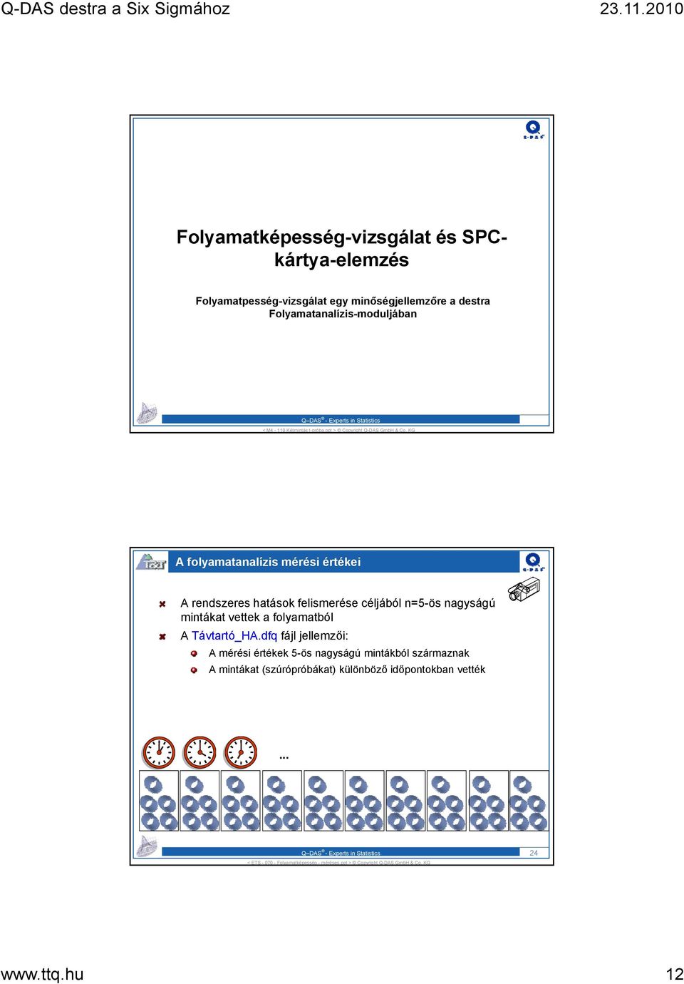 KG A folyamatanalízis mérési értékei A rendszeres hatások felismerése céljából n=5-ös nagyságú mintákat vettek a folyamatból A Távtartó_HA.