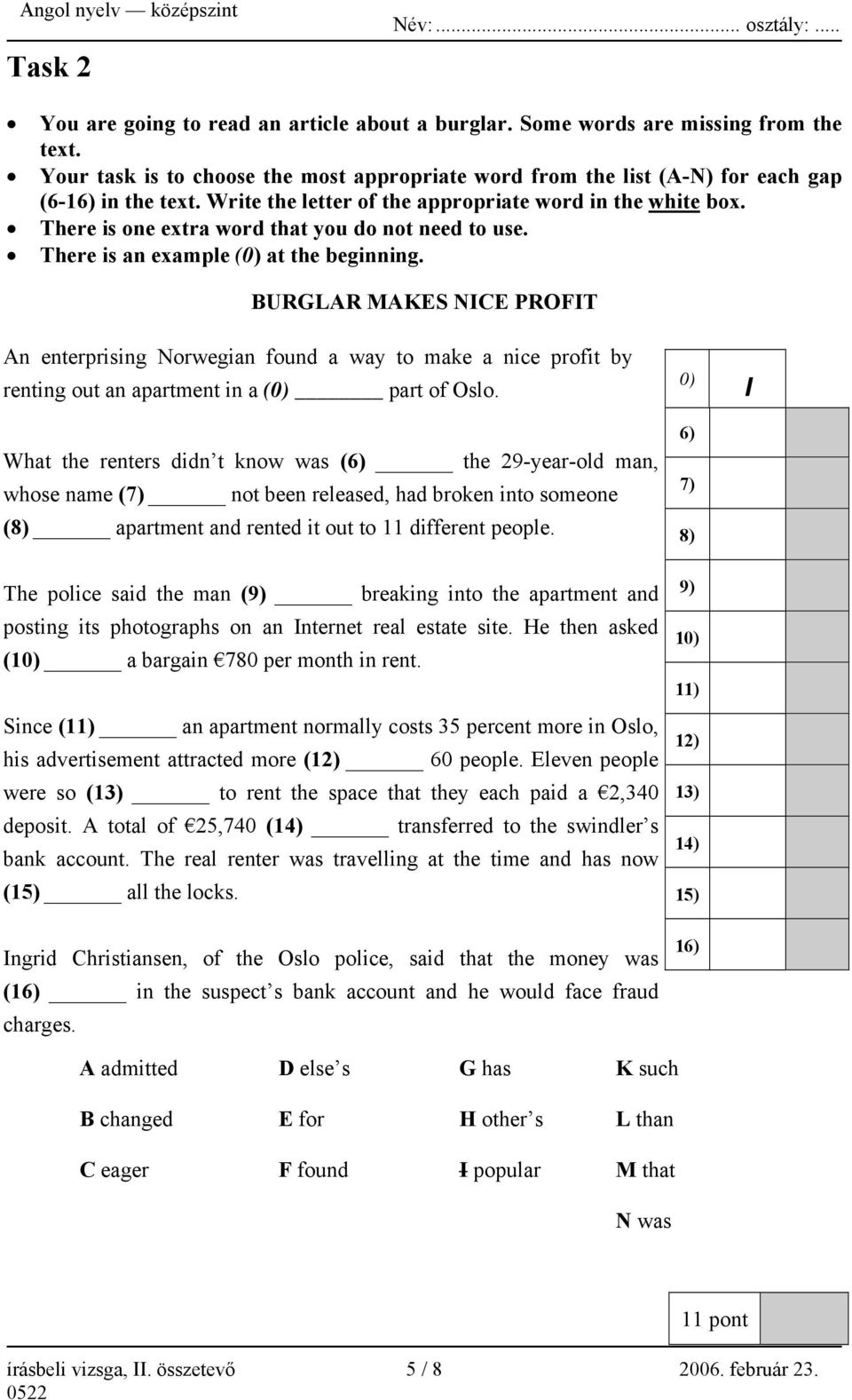 BURGLAR MAKES NICE PROFIT An enterprising Norwegian found a way to make a nice profit by renting out an apartment in a (0) part of Oslo.