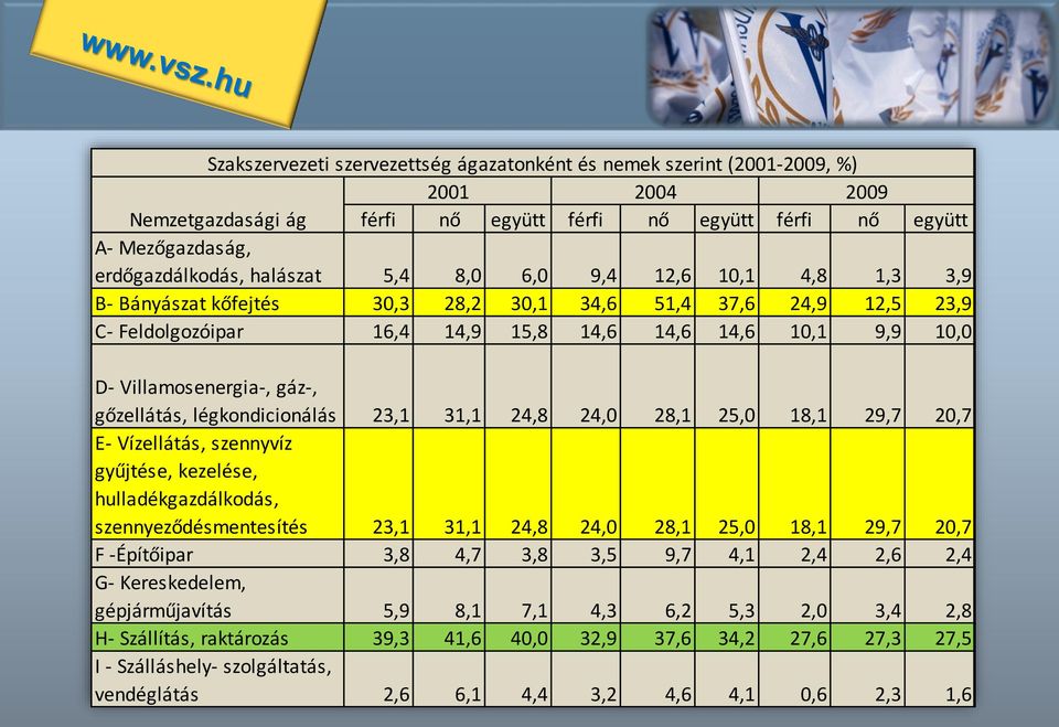 gőzellátás, légkondicionálás 23,1 31,1 24,8 24,0 28,1 25,0 18,1 29,7 20,7 E- Vízellátás, szennyvíz gyűjtése, kezelése, hulladékgazdálkodás, szennyeződésmentesítés 23,1 31,1 24,8 24,0 28,1 25,0 18,1