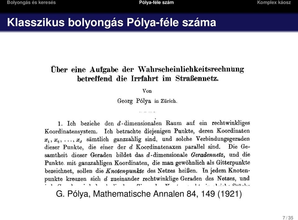 Pólya, Mathematische