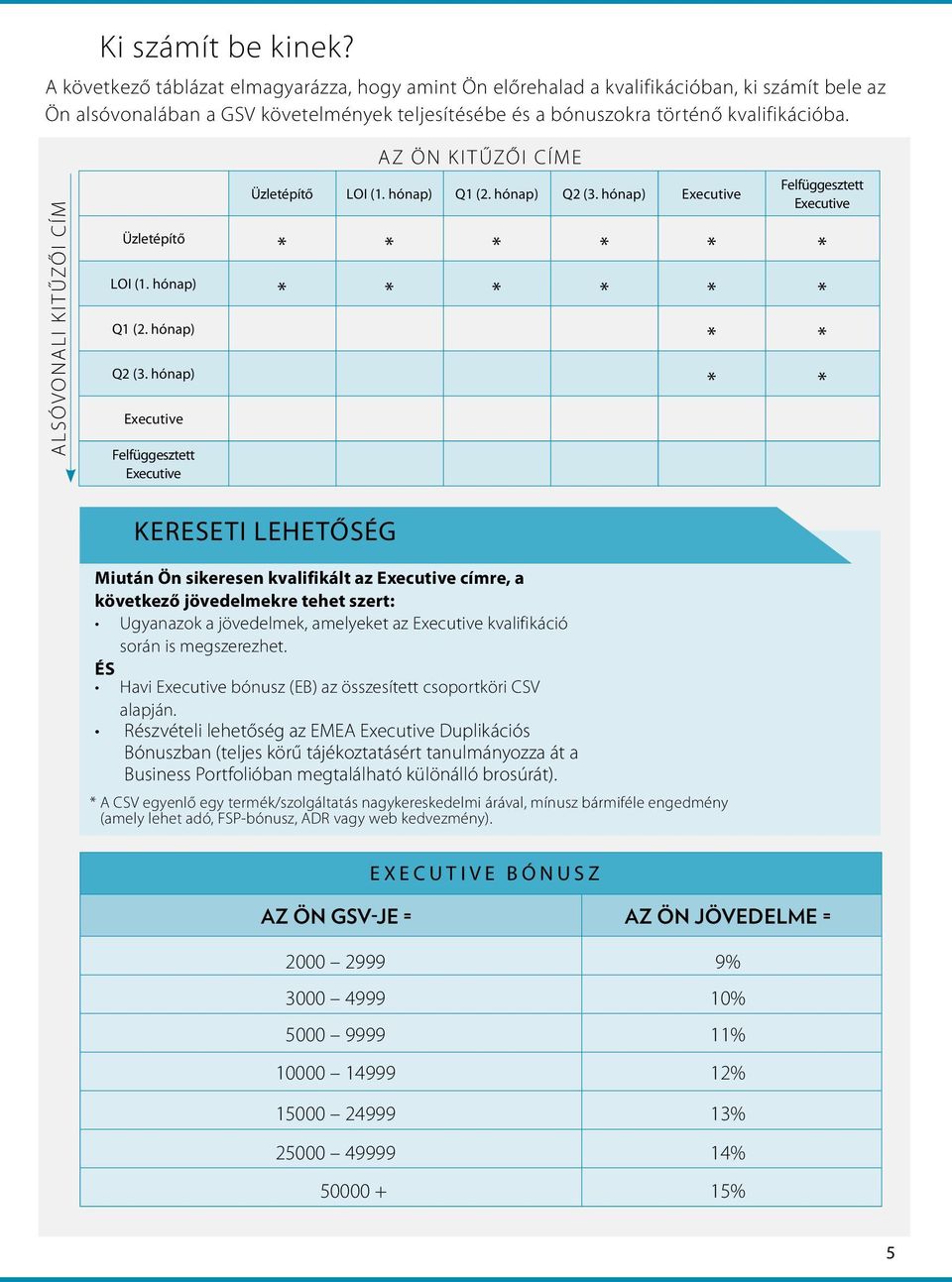 ALSÓVONALI KITŰZŐI CÍM Üzletépítő LOI (1. hónap) Q1 (2. hónap) Q2 (3.