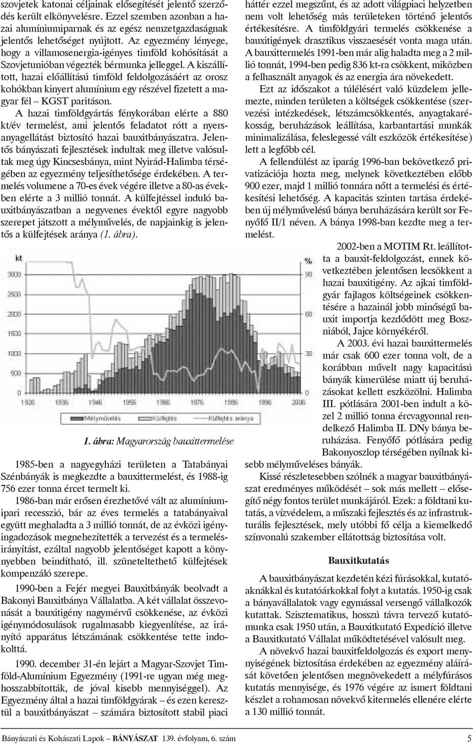 Akiszállított, hazai elõállítású timföld feldolgozásáért az orosz kohókbankinyertalumíniumegyrészévelfizetettamagyarfél KGSTparitáson.