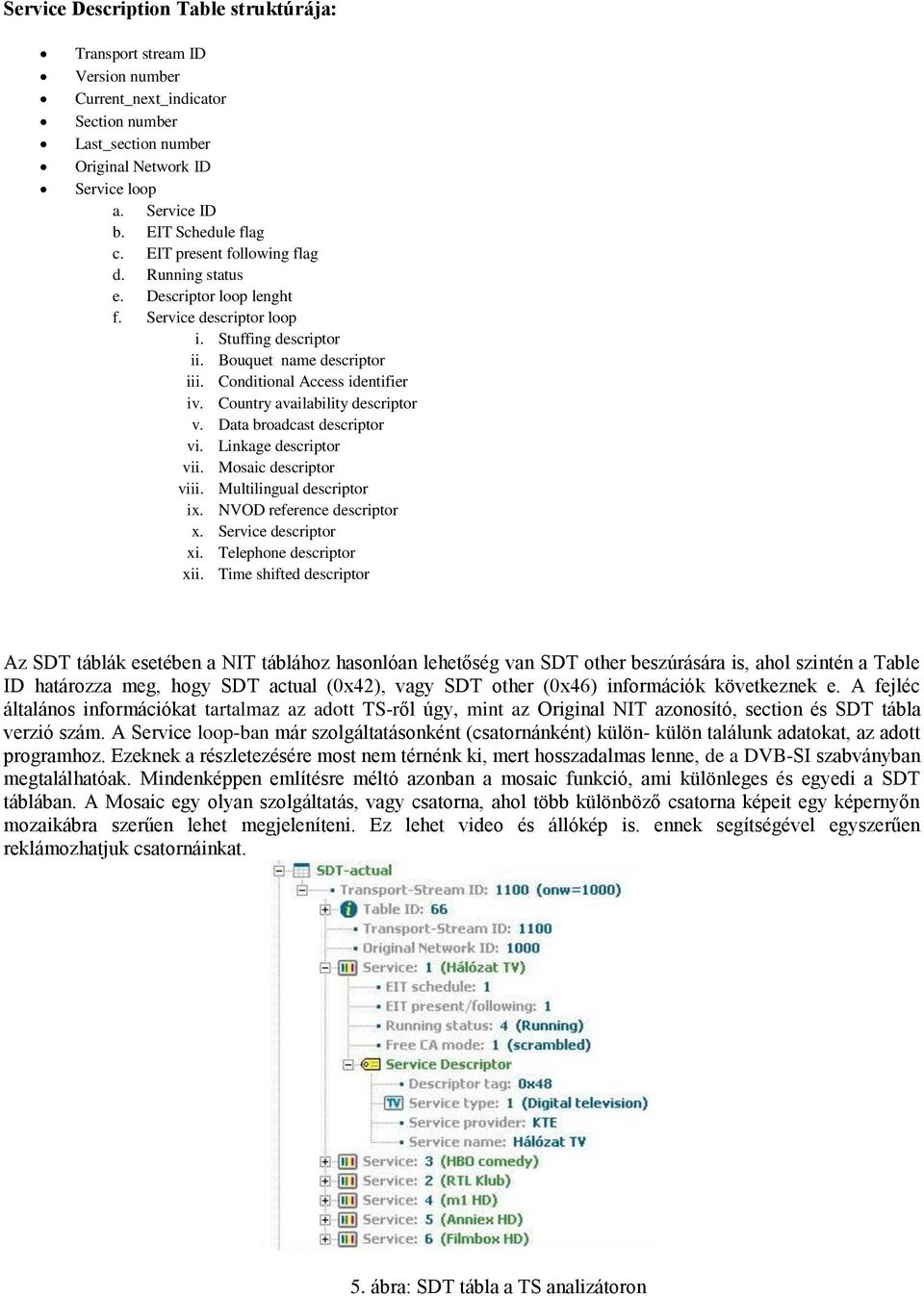 Conditional Access identifier iv. Country availability descriptor v. Data broadcast descriptor vi. Linkage descriptor vii. Mosaic descriptor viii. Multilingual descriptor ix.