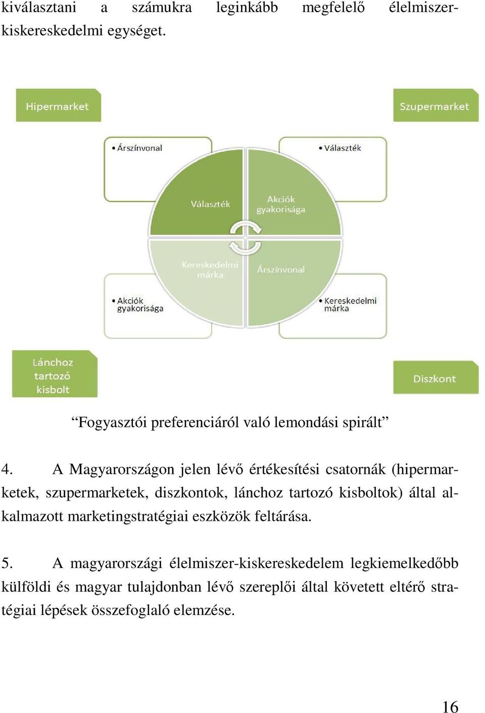 A Magyarországon jelen lév értékesítési csatornák (hipermarketek, szupermarketek, diszkontok, lánchoz tartozó