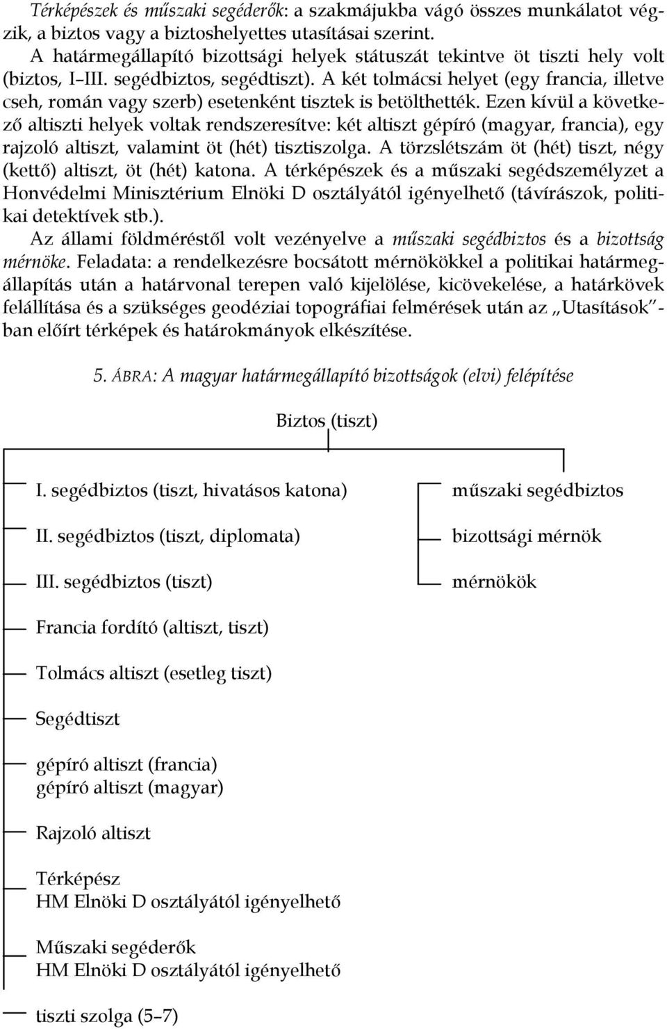 A két tolmácsi helyet (egy francia, illetve cseh, román vagy szerb) esetenként tisztek is betölthették.