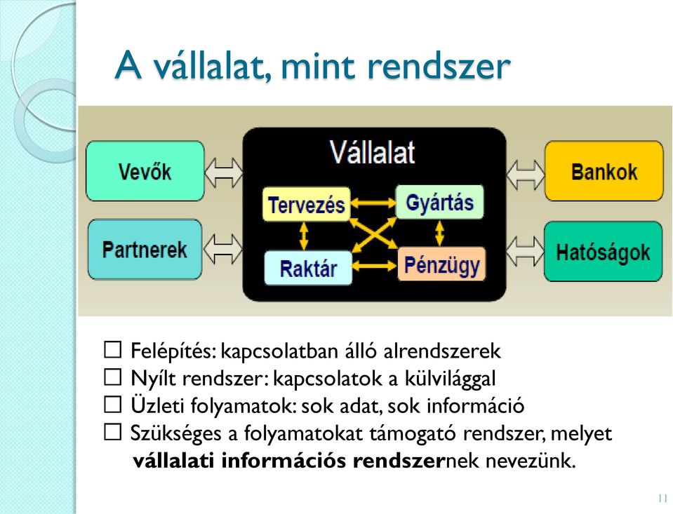 folyamatok: sok adat, sok információ Szükséges a folyamatokat