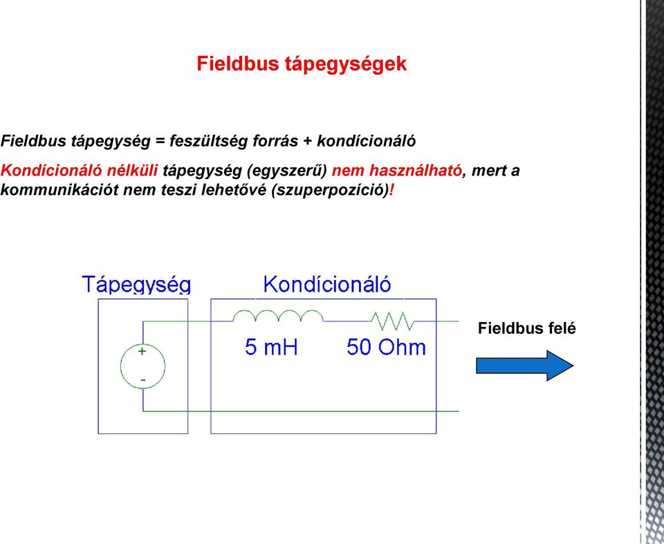 nélküli tápegység (egyszerű) nem használható, mert