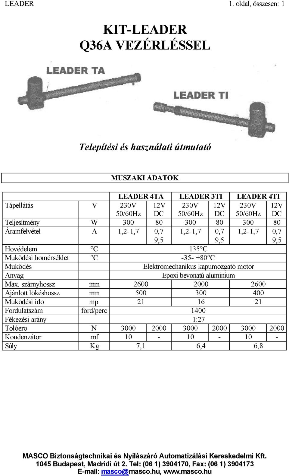 50/60Hz 12V DC 230V 50/60Hz 12V DC Teljesítmény W 300 80 300 80 300 80 Áramfelvétel A 1,2-1,7 0,7 9,5 1,2-1,7 0,7 9,5 1,2-1,7 0,7 9,5 Hovédelem C 135 C Muködési