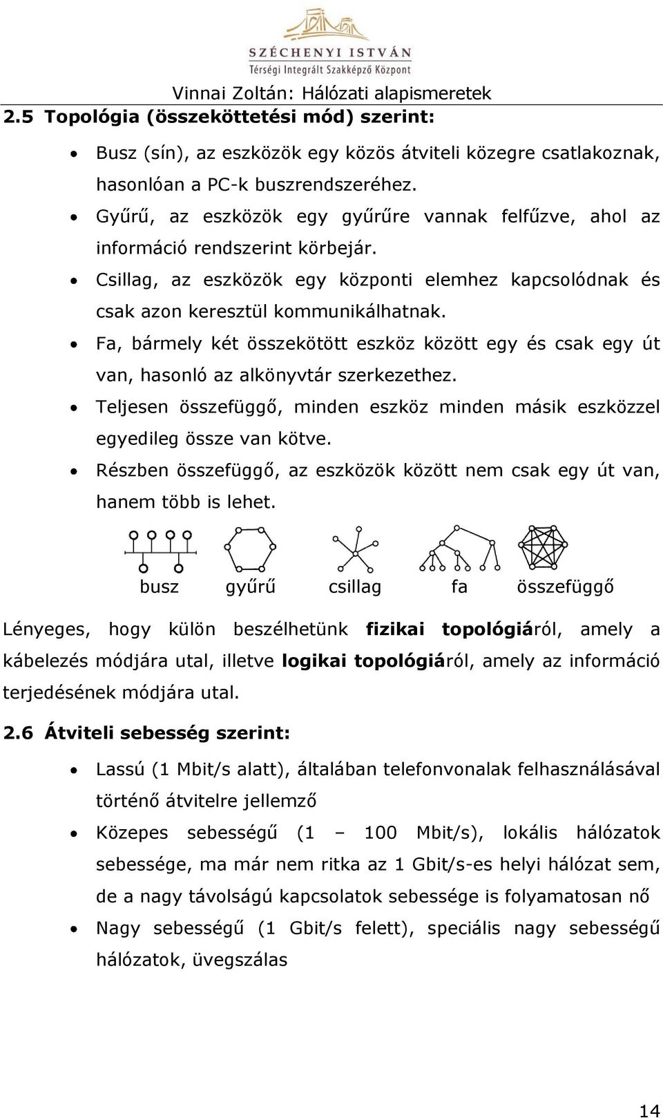 Fa, bármely két összekötött eszköz között egy és csak egy út van, hasonló az alkönyvtár szerkezethez. Teljesen összefüggő, minden eszköz minden másik eszközzel egyedileg össze van kötve.