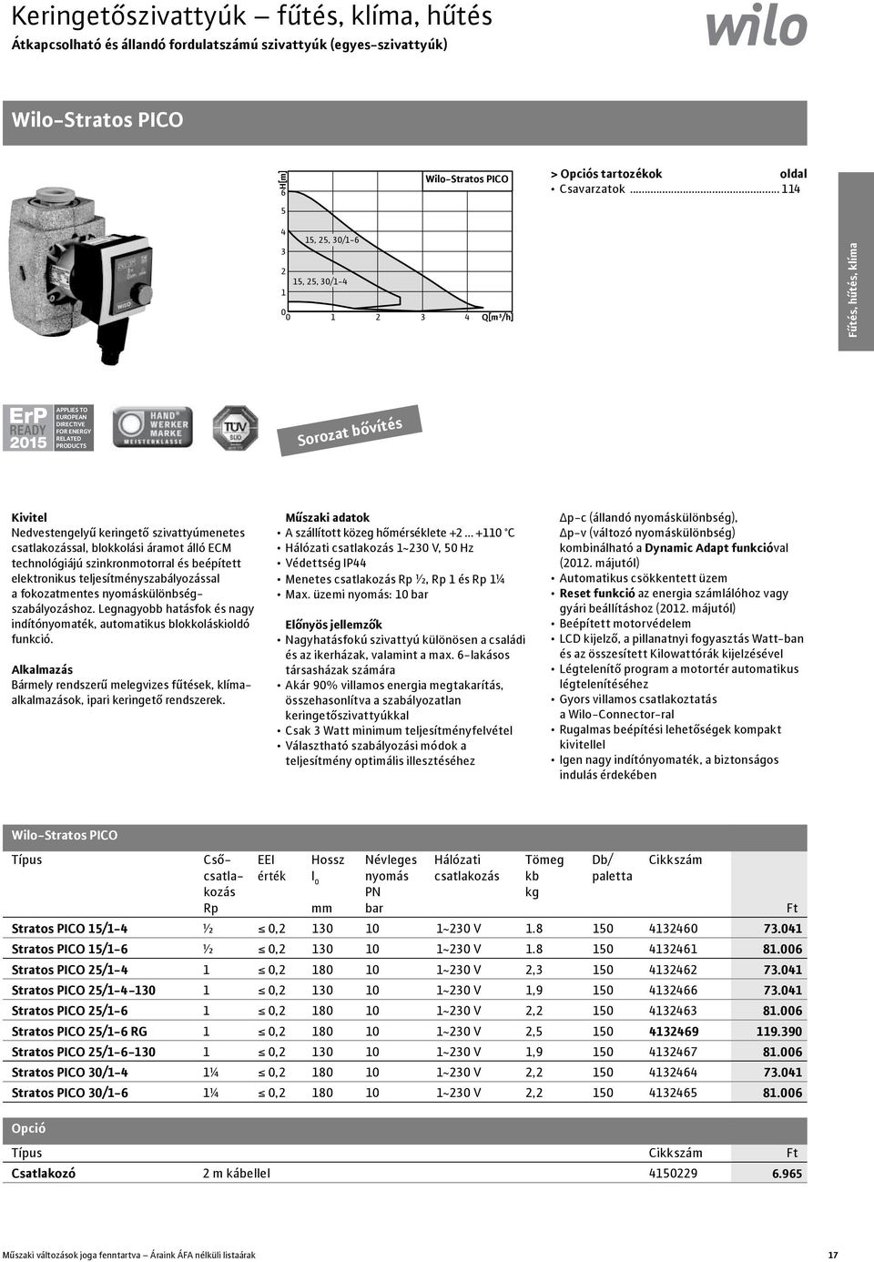 szivattyúmenetes csatlakozással, blokkolási áramot álló ECM technológiájú szinkronmotorral és beépített elektronikus teljesítményszabályozással a fokozatmentes nyomáskülönbségszabályozáshoz.