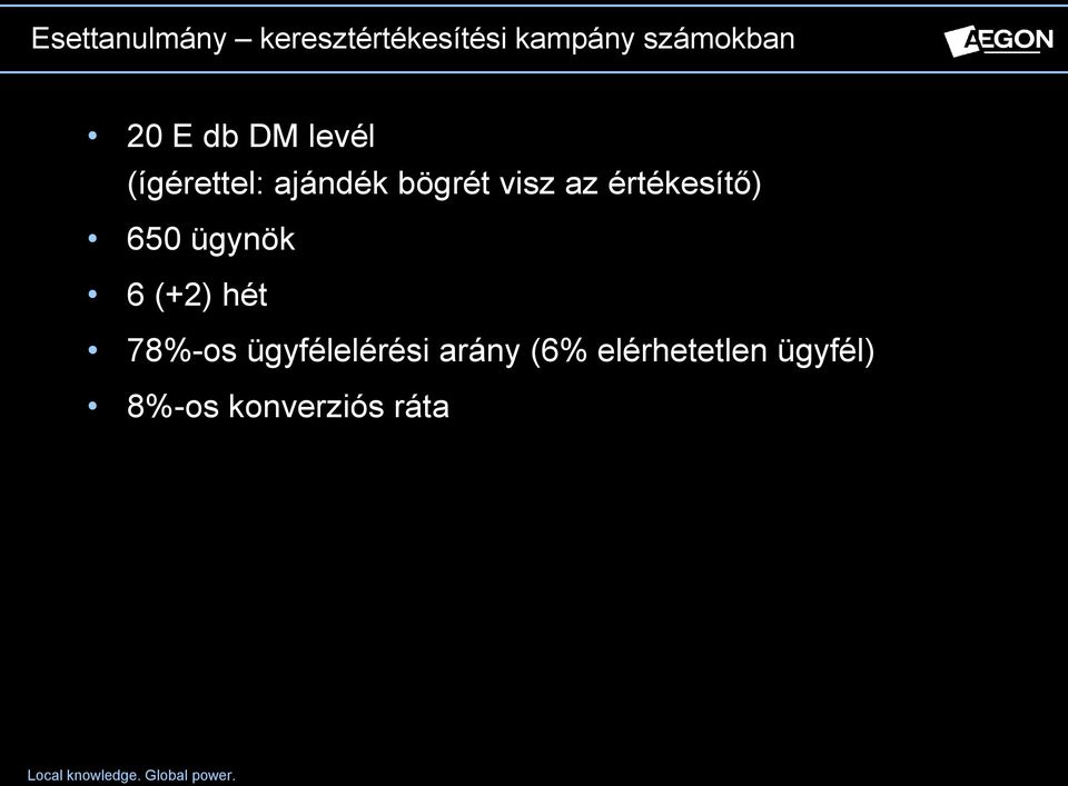 értékesítő) 650 ügynök 6 (+2) hét 78%-os