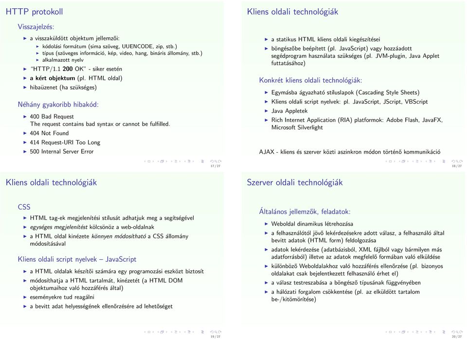 HTML oldal) hibaüzenet (ha szükséges) Néhány gyakoribb hibakód: 400 Bad Request The request contains bad syntax or cannot be fulfilled.