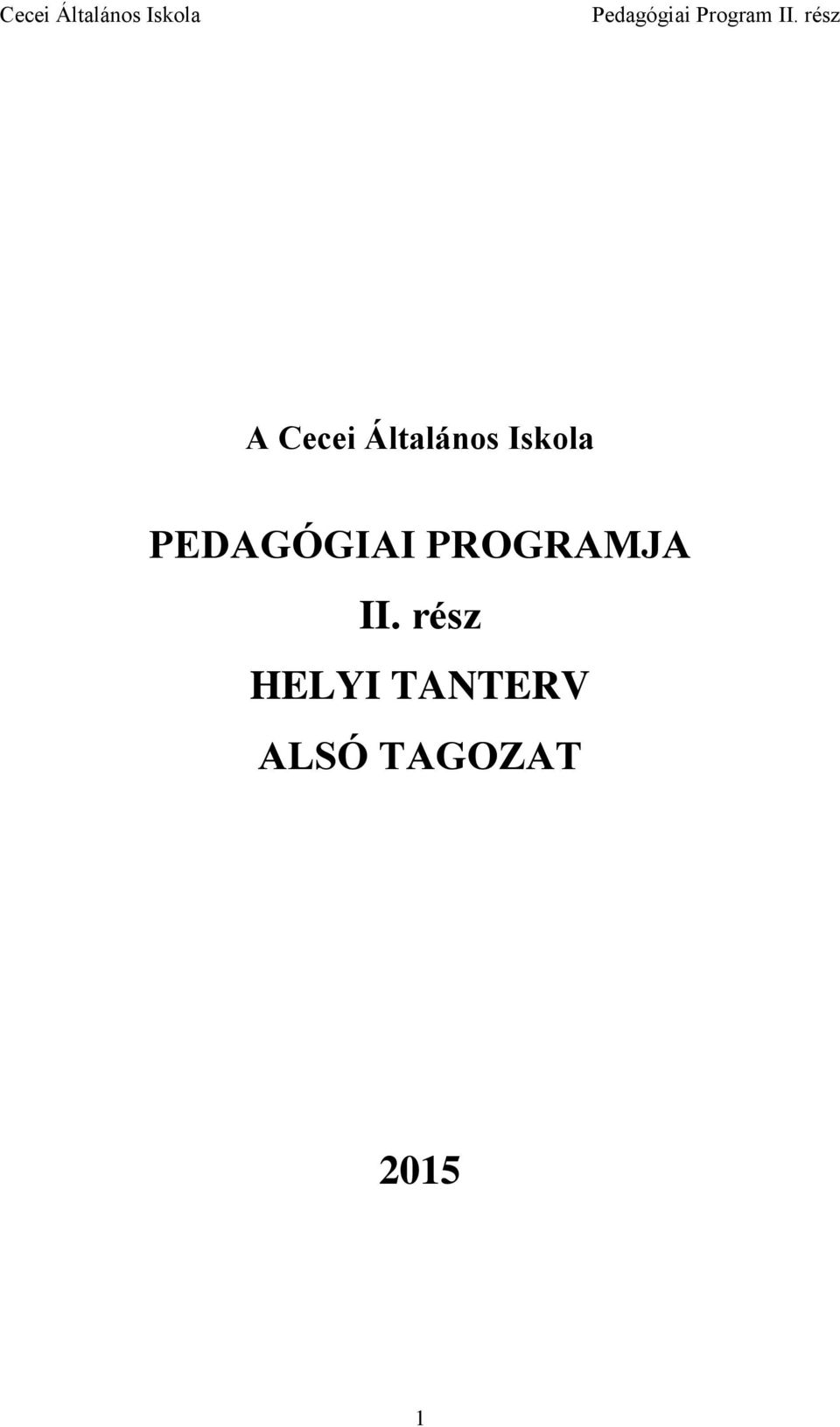 PROGRAMJA II.