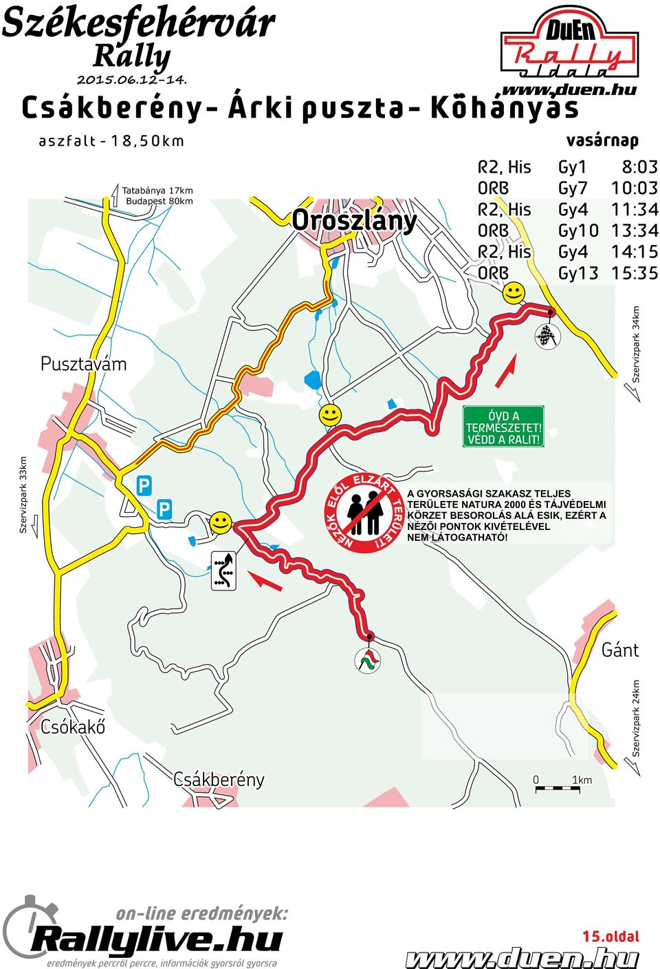 VÉDD A RALIT! Szervizpark 33km NÉZŐK ELŐL ELZÁRT TERÜLET!