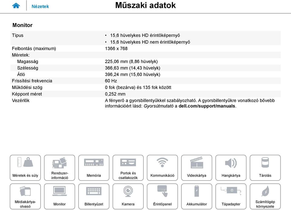 frekvencia 60 Hz Működési szög 0 fok (bezárva) és 135 fok között Képpont méret 0,252 mm Vezérlők A fényerő a