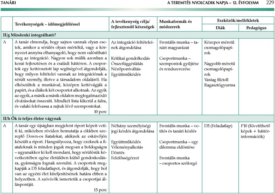 tanár elmondja, hogy sajnos vannak olyan esetek, amikor a sérülés olyan mértékű, vagy a környezet annyira elhanyagoló, hogy nem valósítható meg az integráció.