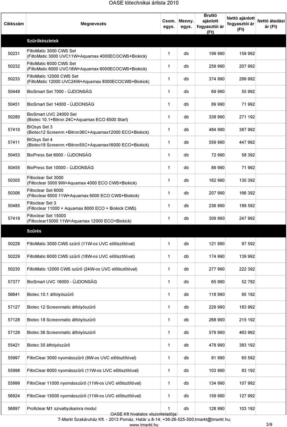 50451 BioSmart Set 14000 - ÚJDONSÁG 1 db 89 990 71 992 50280 57410 57411 BioSmart UVC 24000 Set (Biotec 10.1+Bitron 24C+Aquamax ECO 8500 Start) BIOsys Set 3 (Biotec12 Screenm.