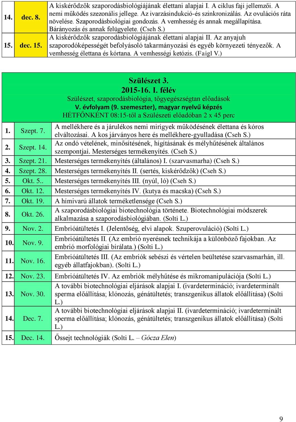 Az anyajuh szaporodóképességét befolyásoló takarmányozási és egyéb környezeti tényezők. A vemhesség élettana és kórtana. A vemhességi ketózis. (Faigl V.) Szülészet 3. 2015-16. I.