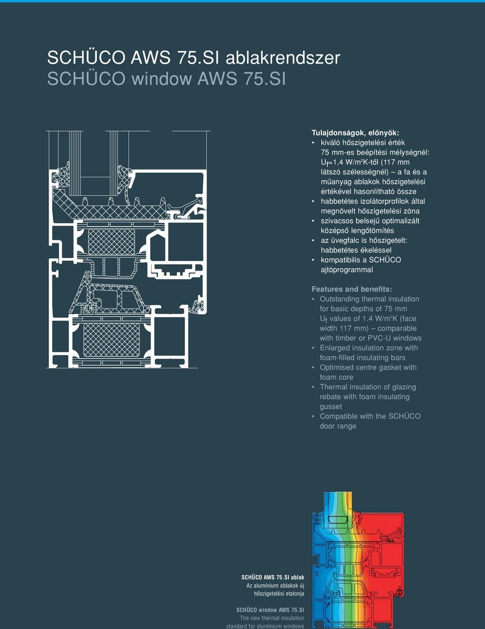össze habbetétes izolátorprofilok által megnövelt hôszigetelési zóna szivacsos belsejû optimalizált középsô lengôtömítés az üvegfalc is hôszigetelt: habbetétes ékeléssel kompatibilis a SCHÜCO