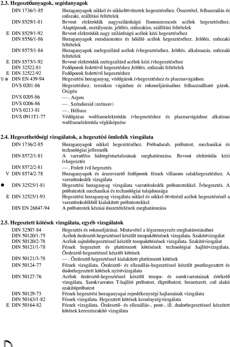 Alaptípusk, sztályzás, jelölés, műszakim, szállítási feltételek E 859/1-9 Bevnt elektródák nagy szilárdságú acélk kézi hegesztéséhez 8556/1-86 Hzaganyagk rzsdamentes és hőálló acélk hegesztéséhez.