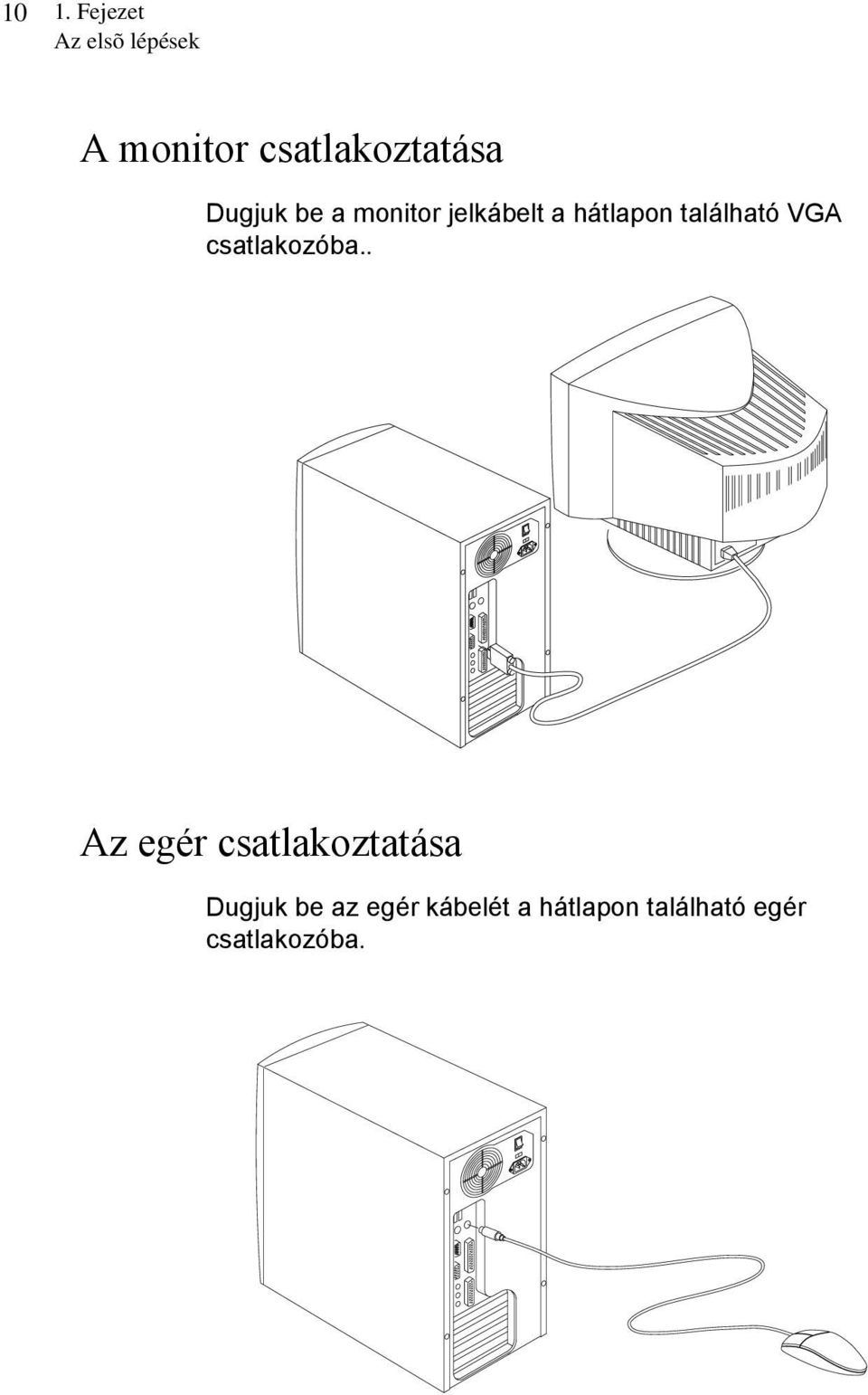 hátlapon található VGA csatlakozóba.