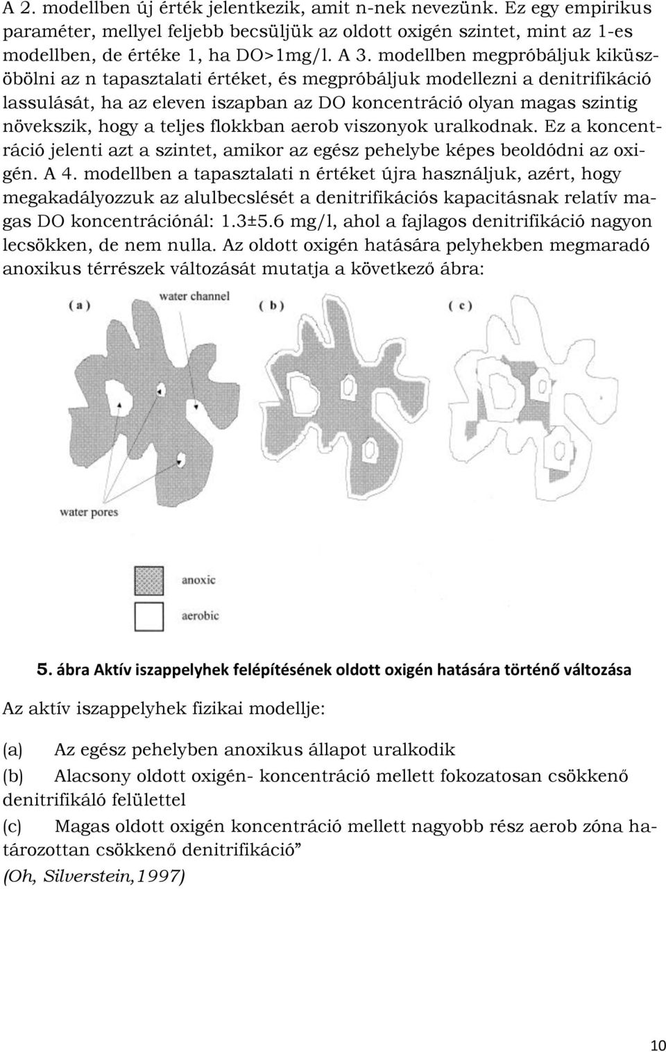 teljes flokkban aerob viszonyok uralkodnak. Ez a koncentráció jelenti azt a szintet, amikor az egész pehelybe képes beoldódni az oxigén. A 4.