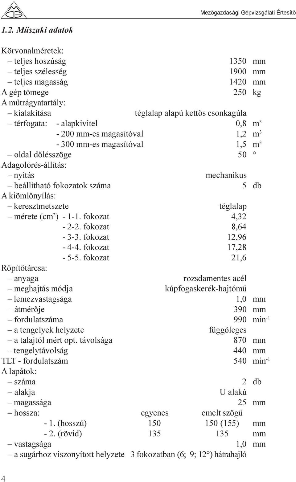 keresztmetszete téglalap mérete (cm 2 ) - 1-1. fokozat 4,32-2-2. fokozat 8,64-3-3. fokozat 12,96-4-4. fokozat 17,28-5-5.