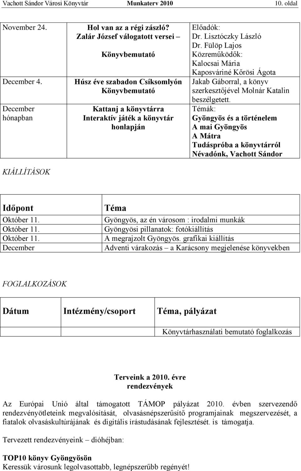 Fülöp Lajos Közreműködők: Kalocsai Mária Kaposváriné Kőrösi Ágota Jakab Gáborral, a könyv szerkesztőjével Molnár Katalin beszélgetett.