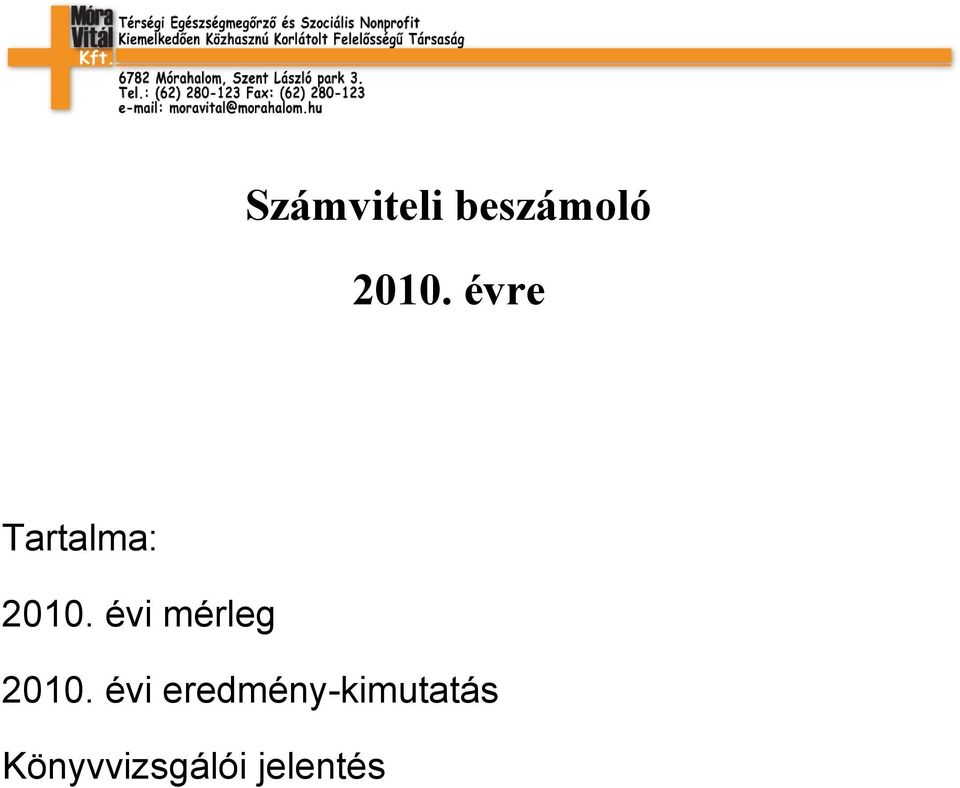 évi mérleg 2010.