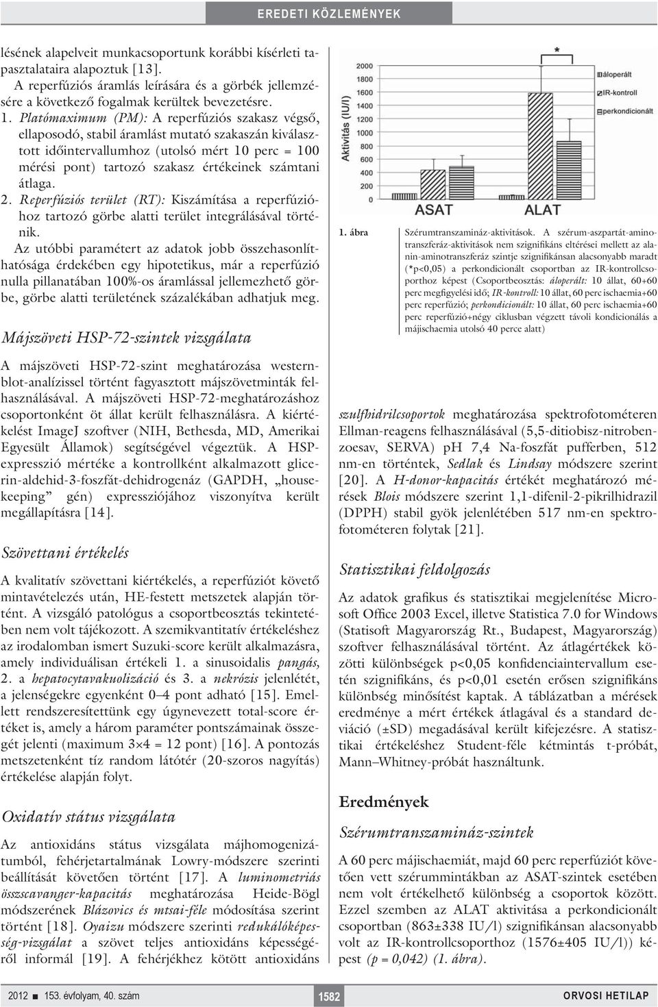 átlaga. 2. Reperfúziós terület (RT): Kiszámítása a reperfúzióhoz tartozó görbe alatti terület integrálásával történik.