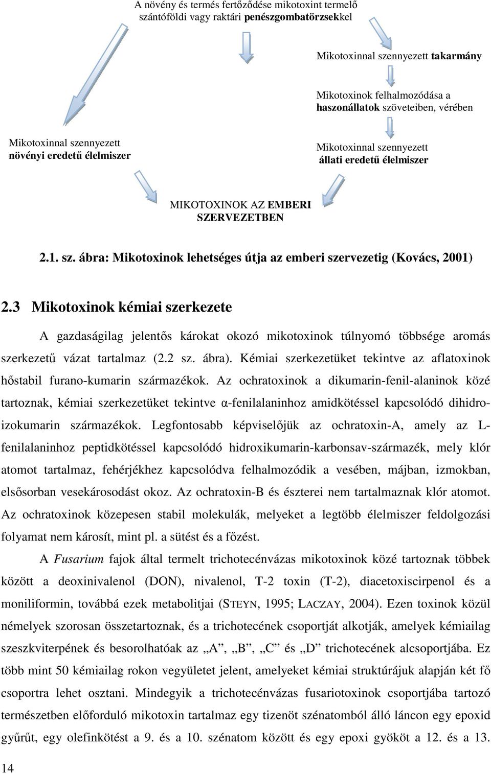3 Mikotoxinok kémiai szerkezete A gazdaságilag jelentıs károkat okozó mikotoxinok túlnyomó többsége aromás szerkezető vázat tartalmaz (2.2 sz. ábra).
