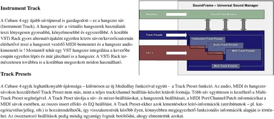 A korábbi VSTi Rack gyors alternatívájaként egyetlen közös sávon/keverőcsatornán elérhetővé teszi a hangszert vezérlő MIDI-bemenetet és a hangszer audio kimenetét is!