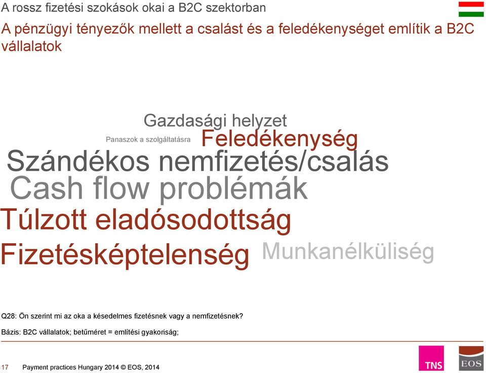 nemfizetés/csalás Cash flow problémák Túlzott eladósodottság Fizetésképtelenség Munkanélküliség Q28: Ön