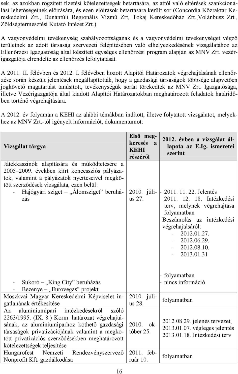 ) A vagyonvédelmi tevékenység szabályozottságának és a vagyonvédelmi tevékenységet végző területnek az adott társaság szervezeti felépítésében való elhelyezkedésének vizsgálatához az Ellenőrzési