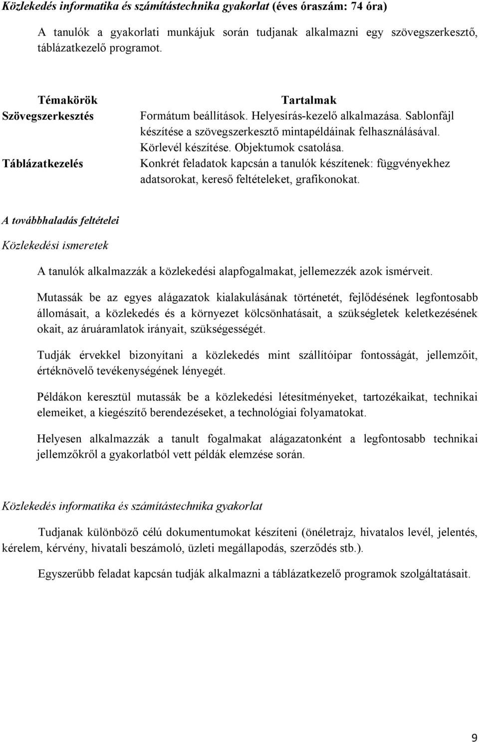 Objektumok csatolása. Konkrét feladatok kapcsán a tanulók készítenek: függvényekhez adatsorokat, kereső feltételeket, grafikonokat.