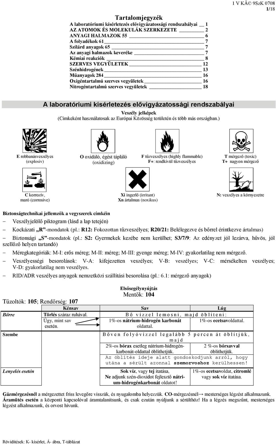 elővigyázatossági rendszabályai Veszély jelképek (ímkeként használatosak az Európai Közösség területén és több más országban.