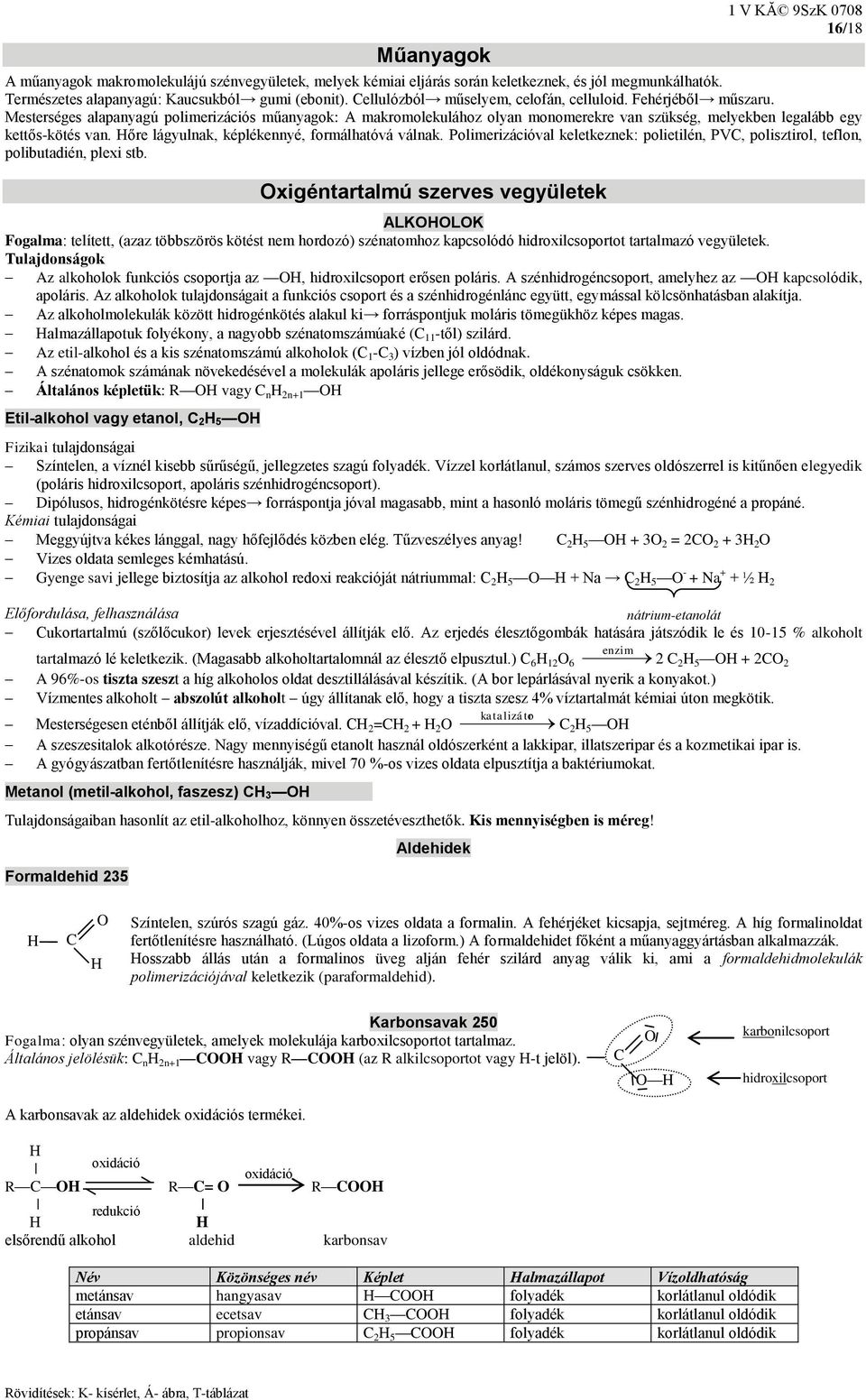 őre lágyulnak, képlékennyé, formálhatóvá válnak. Polimerizációval keletkeznek: polietilén, PV, polisztirol, teflon, polibutadién, plexi stb.