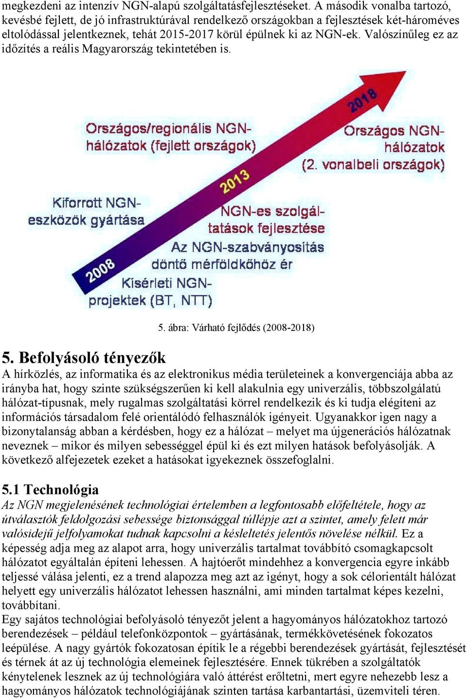 Valószínűleg ez az időzítés a reális Magyarország tekintetében is. 5. ábra: Várható fejlődés (2008-2018) 5.